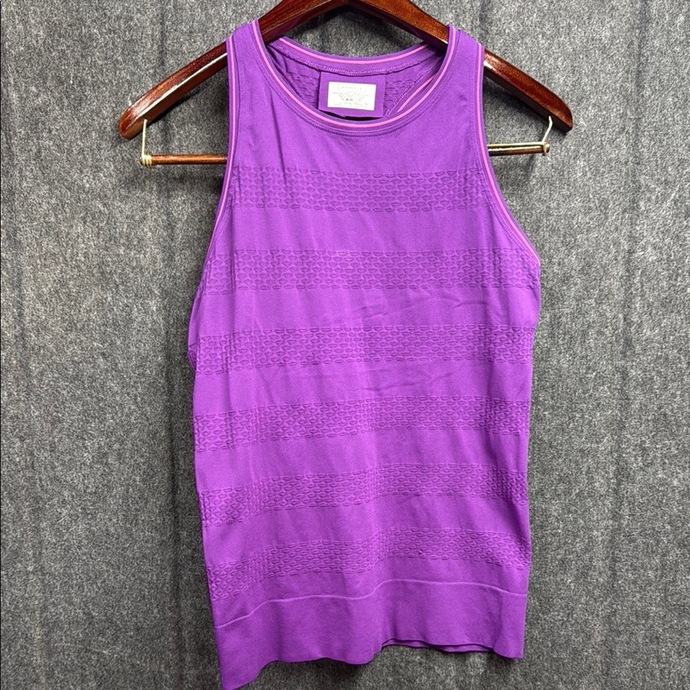 Athleta Purple Ribbed Sleeveless Tank Top